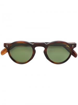 Круглые солнцезащитные очки с затемненными линзами Lesca. Цвет: коричневый