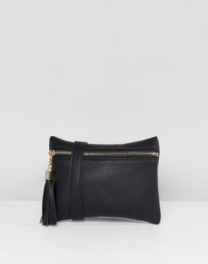 Черная сумка-кошелек на пояс Yoki Fashion. Цвет: черный