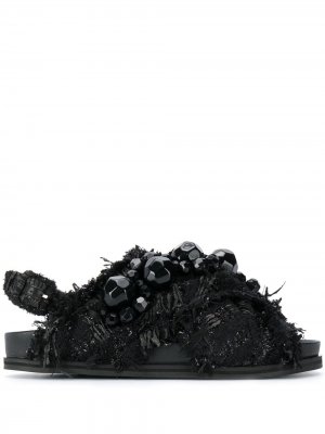 Фактурные сандалии с бусинами Simone Rocha. Цвет: черный