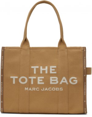 Светло-коричневая большая жаккардовая сумка-тоут Marc Jacobs