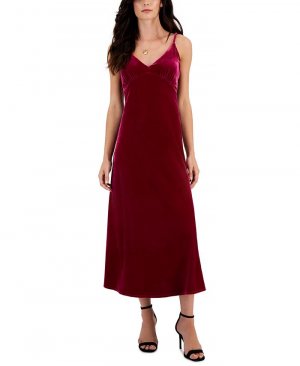 Женское бархатное платье-комбинация без рукавов с v-образным вырезом , розовый Taylor