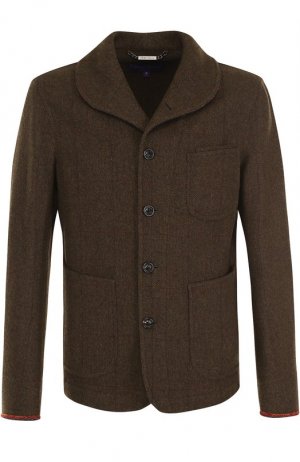 Куртка из смеси шерсти и шелка Ralph Lauren. Цвет: зелёный