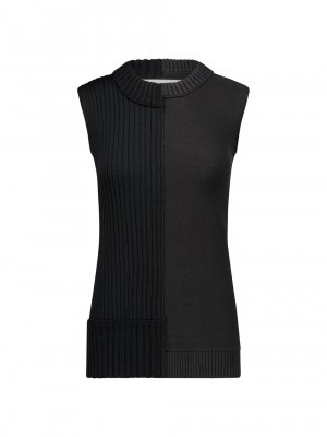 Пуловер без рукавов в стиле пэчворк , черный Marina Moscone