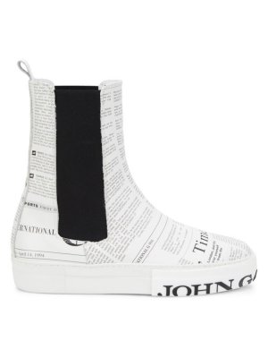 Кожаные ботинки челси с принтом Gazette , белый John Galliano
