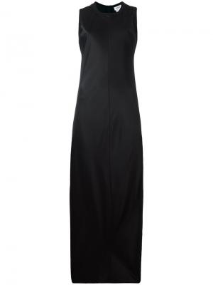 Длинное атласное платье DKNY. Цвет: чёрный