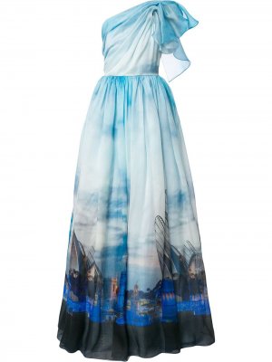 Вечернее платье Valencia с принтом Isabel Sanchis. Цвет: синий