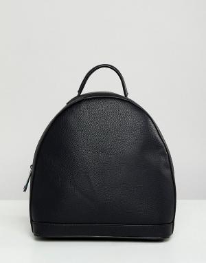 Черный минималистский рюкзак с молнией Street Level. Цвет: черный