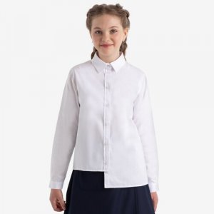 Школьная рубашка , размер 158, белый Kapika. Цвет: белый/белый-бежевый