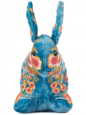 Мягкая игрушка в форме кролика с вышивкой Anke Drechsel. Цвет: синий