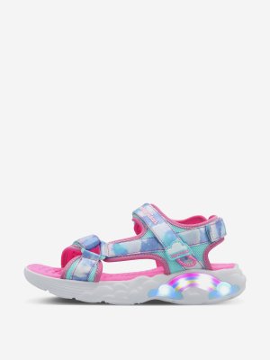 Сандалии для девочек Rainbow Racer Sandals, Голубой, размер 27 Skechers. Цвет: голубой