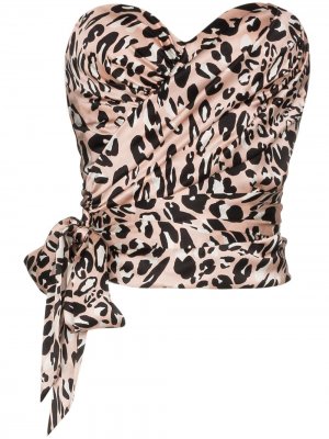 Топ-бюстье с леопардовым принтом Alexandre Vauthier. Цвет: розовый