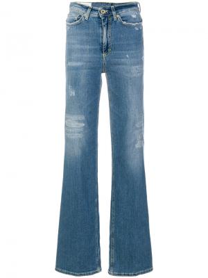 Расклешенные джинсы с эффектом потертости Dondup