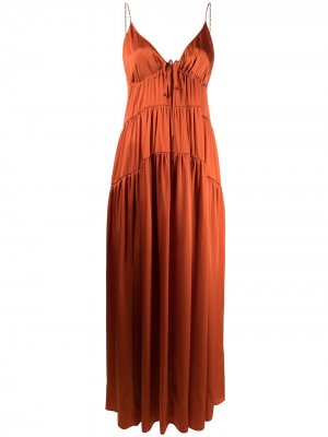 Ярусное платье макси DONDUP. Цвет: оранжевый