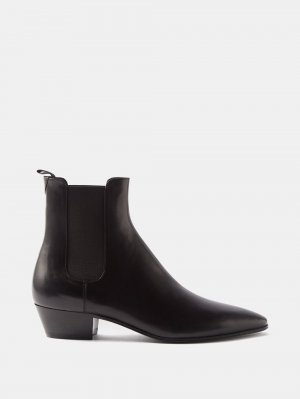 Кожаные ботинки челси vassili с острым носком , черный Saint Laurent