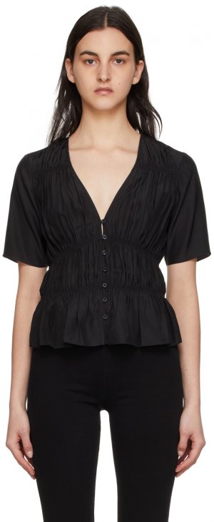 Черная шелковая блузка FRAME