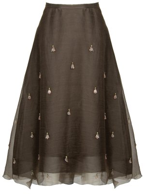 Шелковая юбка-миди с декором DOROTHEE SCHUMACHER