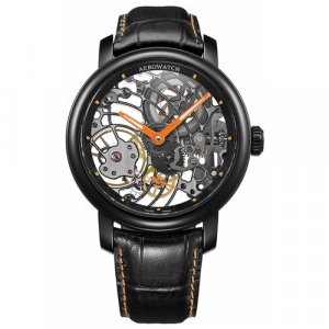 Наручные часы AEROWATCH, черный Aerowatch. Цвет: черный/оранжевый
