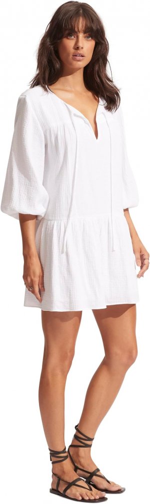 Накидка Fallow Textured Cotton Cover-Up , белый Seafolly
