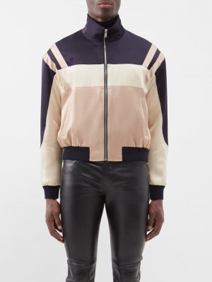 Спортивная куртка из атласа со вставками , бежевый Saint Laurent
