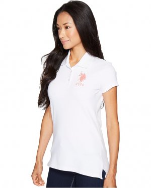 Поло U.S. POLO ASSN. Neon Logos Short Sleeve Shirt, белый