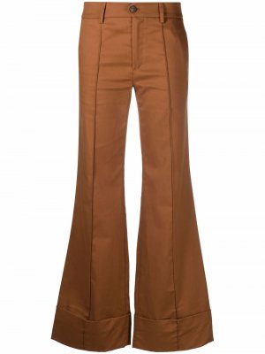 Расклешенные брюки средней посадки Société Anonyme. Цвет: коричневый
