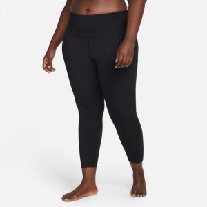 Женские леггинсы Yoga 7/8 Tght Plus Size Nike. Цвет: черный