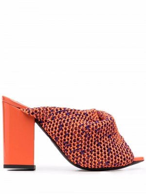 Woven-strap heeled mules MSGM. Цвет: оранжевый