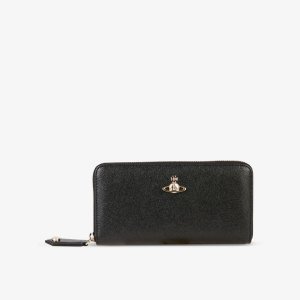 Кожаный кошелек Victoria на молнии с логотипом в виде шара, черный Vivienne Westwood