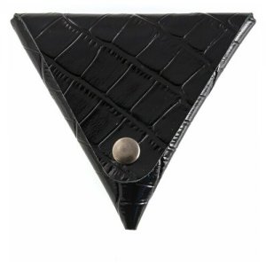 Монетница треугольник, фактура под рептилию, черный Premier. Цвет: черный