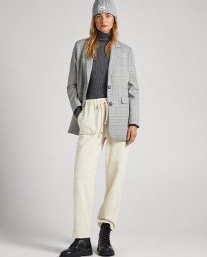 Женские прямые брюки из вельветовой ткани с регулируемой талией , кремовый Pepe Jeans. Цвет: бежевый