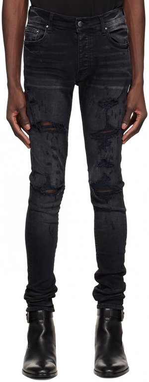 Черные рваные джинсы AMIRI
