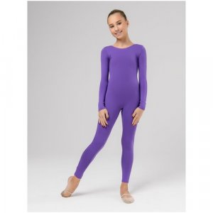 Комбинезон для гимнастики и танцев , размер 116-122, фиолетовый DIAMATTI. Цвет: фиолетовый