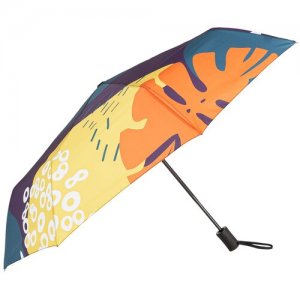 Мини-зонт, механика, 8 спиц, для женщин, мультиколор Mellizos. Цвет: желтый/синий