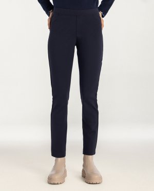 Однотонные женские брюки с карманами , темно-синий Naulover. Цвет: синий
