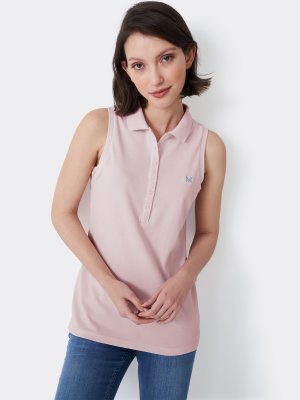 Рубашка-поло без рукавов Ocean из органического хлопка , середина розового Crew Clothing