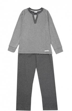 Хлопковая пижама Grigioperla. Цвет: серый