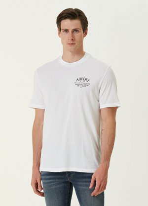 Белая футболка с логотипом Amiri. Цвет: белый