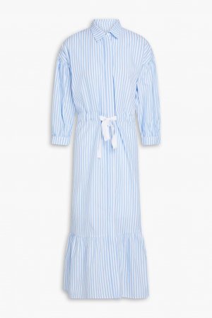 Полосатое платье-рубашка миди из хлопкового поплина Chinti & Parker, светло-синий PARKER