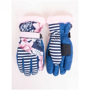 Перчатки зимние, подкладка, мембранные, размер 16(10-12 лет), мультиколор Yo!. Цвет: белый/голубой/розовый