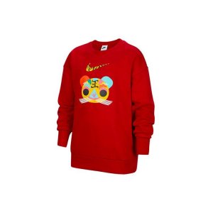CNY Series New Year Fleece-Lined Warm Pullover Sweatshirt Kids Tops Red DR1855-687 Nike