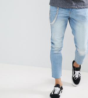 Укороченные джинсы слим с цепочкой Brooklyn Supply Co.. Цвет: кремовый