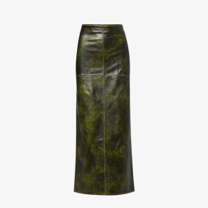 Юбка макси из потертой искусственной кожи со вставками , зеленый Jaded London