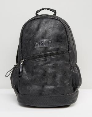 Черный рюкзак с перфорацией Systvm. Цвет: черный