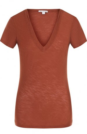 Хлопковая футболка James Perse. Цвет: коричневый