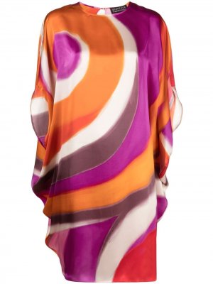 Платье-трапеция длины миди с принтом Gianluca Capannolo. Цвет: оранжевый