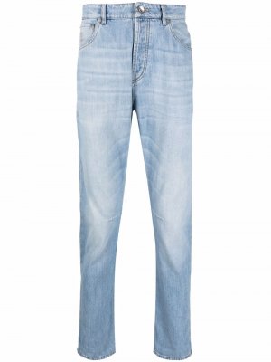 Зауженные джинсы средней посадки Brunello Cucinelli. Цвет: синий