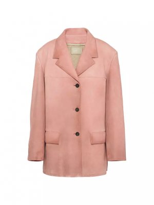 Замшевый пиджак , розовый Prada