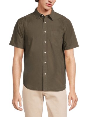 Рубашка на пуговицах с коротким рукавом , цвет Military Olive Alex Mill