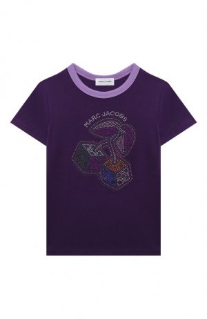 Хлопковая футболка MARC JACOBS (THE). Цвет: фиолетовый