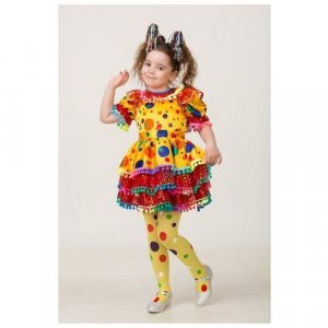 Карнавальный костюм «Хлопушка», сатин, платье, ободок, р. 32, рост 128 см Jeanees. Цвет: мультиколор